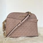 Crossbody Mk monograma rosada