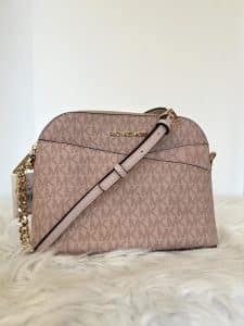Crossbody Mk monograma rosada
