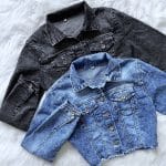 Chaqueta mezclilla elasticada (tallaje pequeño)