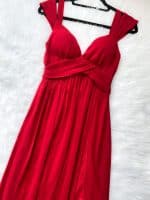 Vestido rojo copa largo - Imagen 6
