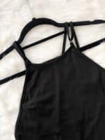 Maxi vestido negro algodón - Imagen 3