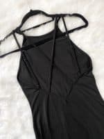 Maxi vestido negro algodón - Imagen 4