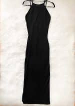 Maxi vestido negro algodón