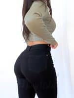 Jeans premium negro liso - Imagen 4