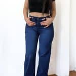 Jeans premium wide leg azul