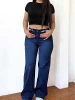 Jeans premium wide leg azul