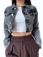 Chaqueta mezclilla crop - Imagen 3