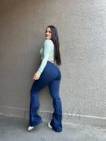 Jeans Paradise flare azul oscuro - Imagen 3