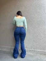 Jeans Paradise flare azul oscuro - Imagen 2