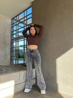 Jeans Paradise flare gris gravillado