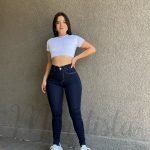 Jeans premium azul oscuro costuras