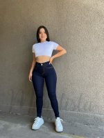 Jeans premium azul oscuro costuras