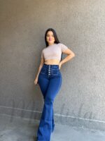 Jeans Paradise flare abotonado bolsillos