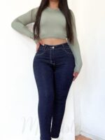 Jeans premium azul oscuro costuras 1