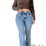 Jeans Paradise wide leg celeste V tachas
