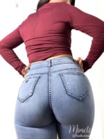 Jeans Paradise skinny celeste cierre bolsillo - Imagen 3