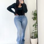 Jeans Paradise flare celeste liso