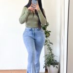 Jeans Paradise flare celeste tachas