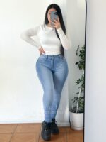 Jeans Paradise skinny celeste liso